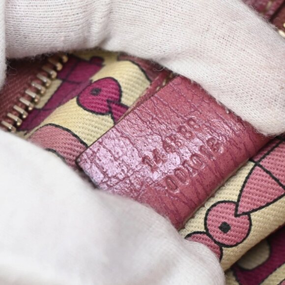 GUCCI Logo GG Pattern Shoulder Bag Canvas Leather Brown Pink Italy 31FC039 - Picture 13 of 16